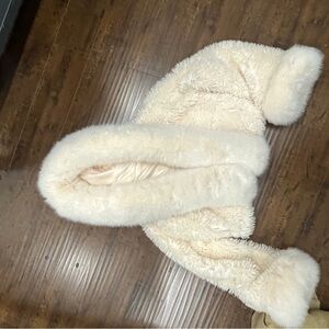 Luxurious Cream Faux Fur Women's Coat